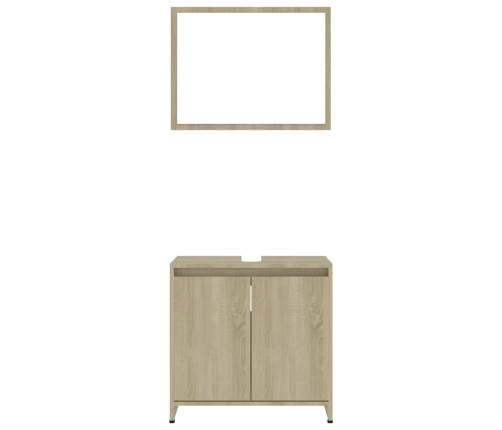 Conjunto de muebles de baño contrachapada color roble Sonoma