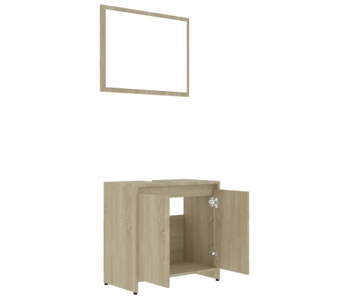 Conjunto de muebles de baño contrachapada color roble Sonoma