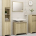 Conjunto de muebles de baño contrachapada color roble Sonoma