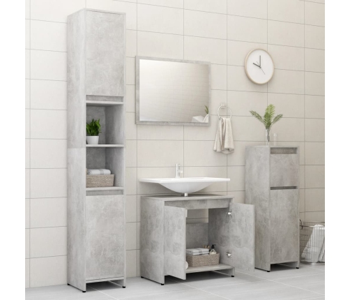 Conjunto de muebles de baño madera contrachapada gris hormigón