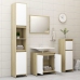 Conjunto de muebles de baño madera contrachapada blanco y roble