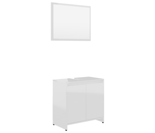 Conjunto de muebles de baño madera contrachapada blanco brillo