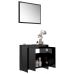 Conjunto de muebles de baño aglomerado negro brillante