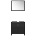 Conjunto de muebles de baño aglomerado negro brillante