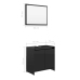 Conjunto de muebles de baño aglomerado negro brillante