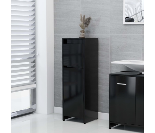 Armario de baño madera contrachapada negro 30x30x95 cm