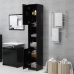 Armario de baño de madera contrachapada negro 30x30x183,5 cm