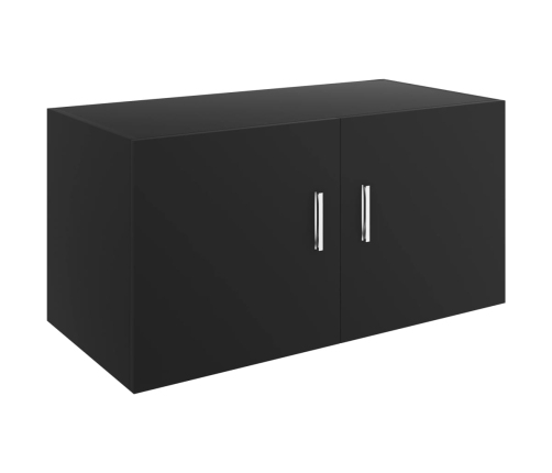 Armario de pared madera contrachapada negro 80x39x40 cm