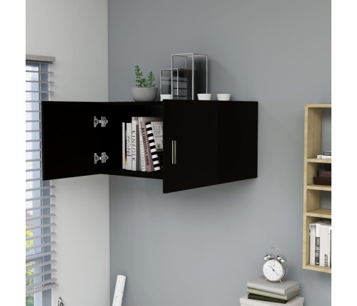 Armario de pared madera contrachapada negro 80x39x40 cm