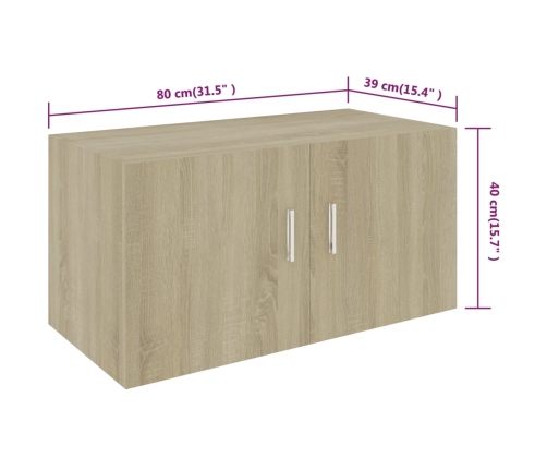 Armario de pared madera ingeniería roble Sonoma 80x39x40 cm