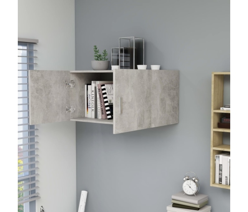 vidaXL Armario de pared madera contrachapada gris hormigón 80x39x40 cm