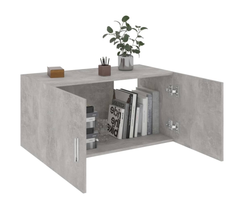 vidaXL Armario de pared madera contrachapada gris hormigón 80x39x40 cm