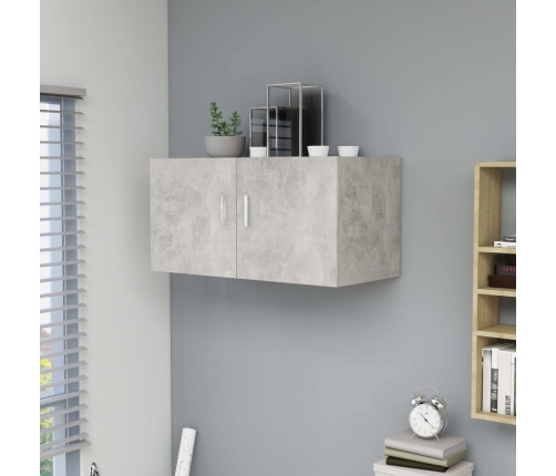 vidaXL Armario de pared madera contrachapada gris hormigón 80x39x40 cm