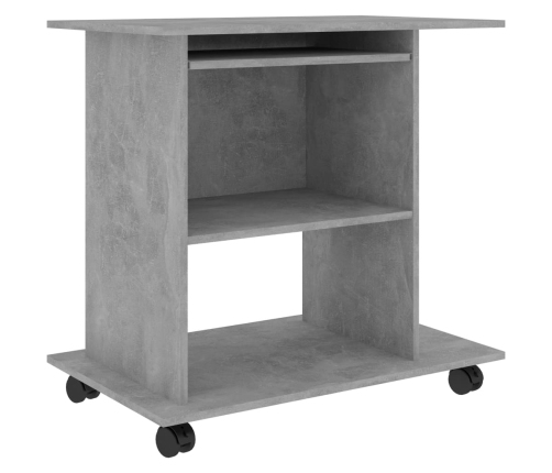 Mesa de ordenador madera contrachapada gris hormigón 80x50x75cm