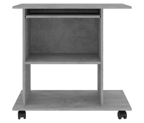 Mesa de ordenador madera contrachapada gris hormigón 80x50x75cm