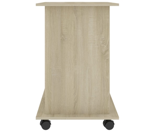 Mesa de ordenador madera contrachapada blanco roble 80x50x75 cm