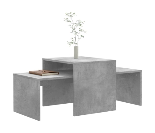 vidaXL Mesa de centro madera contrachapada gris hormigón 100x48x40 cm