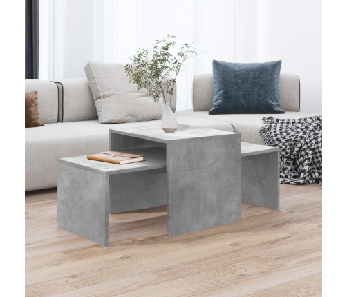 vidaXL Mesa de centro madera contrachapada gris hormigón 100x48x40 cm