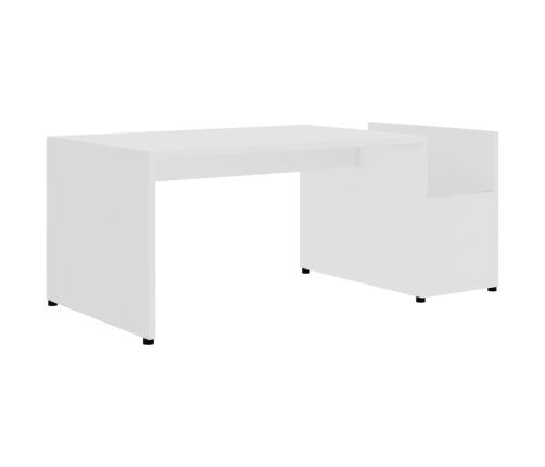 Mesa de centro madera contrachapada blanco 90x45x35 cm