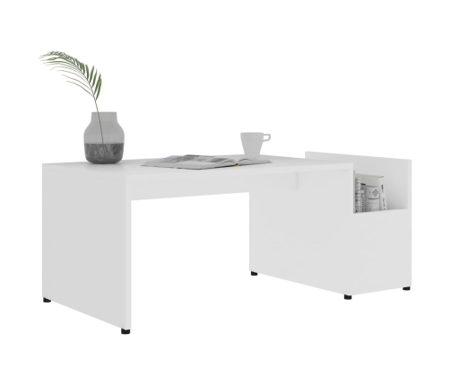 Mesa de centro madera contrachapada blanco 90x45x35 cm