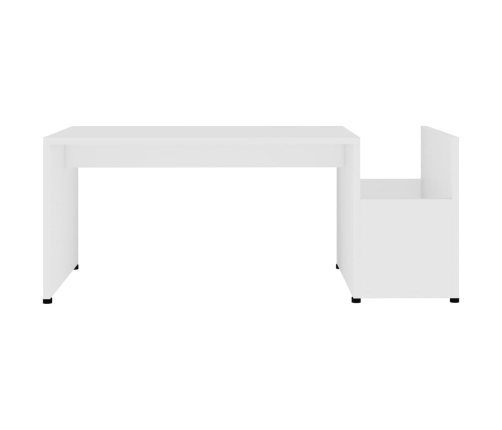 Mesa de centro madera contrachapada blanco 90x45x35 cm