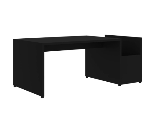 vidaXL Mesa de centro madera contrachapada negro 90x45x35 cm