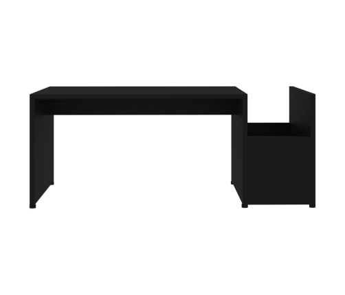 vidaXL Mesa de centro madera contrachapada negro 90x45x35 cm