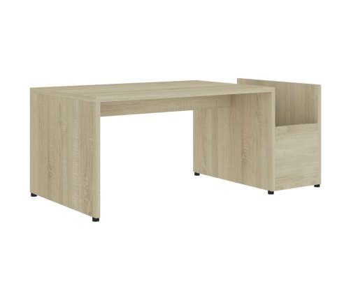 Mesa de centro madera contrachapada color roble 90x45x35 cm