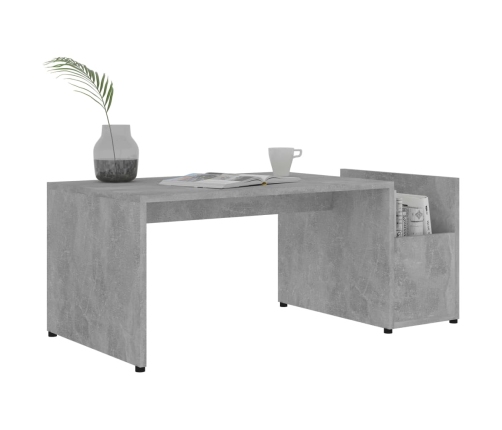 vidaXL Mesa de centro madera contrachapada gris hormigón 90x45x35 cm