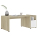 Mesa de centro madera contrachapada blanco y roble 90x45x35 cm