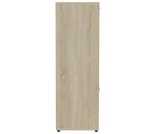 Estantería madera contrachapada blanco y roble 90x30x90 cm