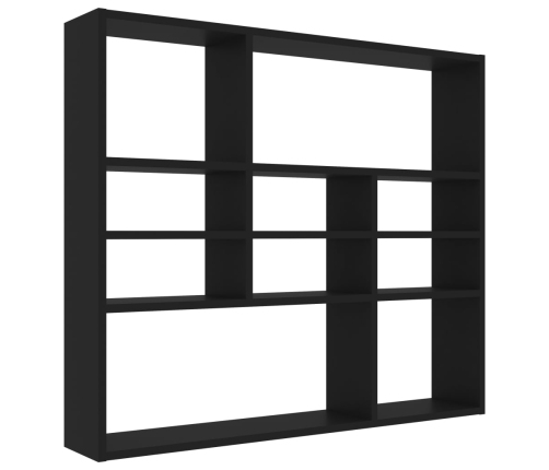 vidaXL Estantería de pared madera contrachapada negro 90x16x78 cm