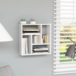 Estantería de pared madera contrachapada blanco 45,1x16x45,1 cm