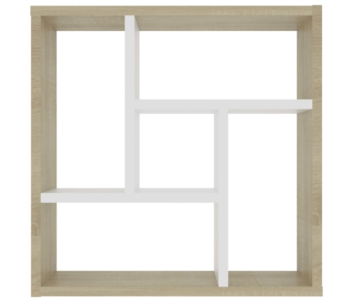 vidaXL Estantería de pared contrachapada blanco roble 45,1x16x45,1 cm