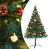 Árbol de Navidad artificial con luces y bolas verde 150 cm