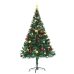 Árbol de Navidad artificial con luces y bolas verde 150 cm