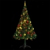 Árbol de Navidad artificial con luces y bolas verde 150 cm