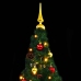 Árbol de Navidad artificial con luces y bolas verde 150 cm