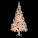 Árbol de Navidad preiluminado con luces y bolas blanco 150 cm