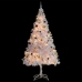 Árbol de Navidad preiluminado con luces y bolas blanco 210 cm