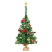 Árbol de Navidad preiluminado con luces y bolas verde 64 cm