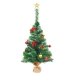 Árbol de Navidad preiluminado con luces y bolas verde 64 cm