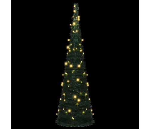 Árbol de Navidad emergente preiluminado con luces verde 150 cm