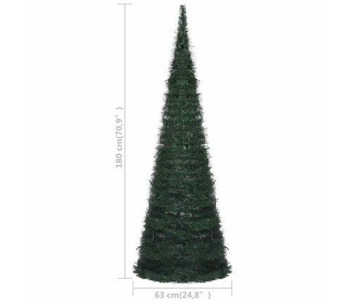 Árbol de Navidad emergente preiluminado con luces verde 180 cm