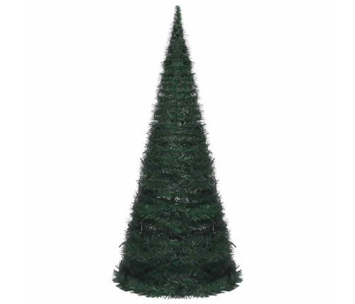 Árbol de Navidad emergente preiluminado con luces verde 210 cm