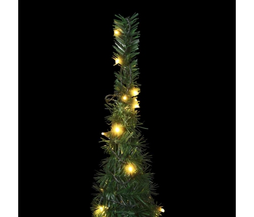 Árbol de Navidad emergente preiluminado con luces verde 210 cm