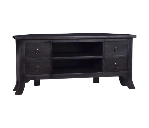 Mueble para TV madera maciza de caoba negro café 100x40x45 cm