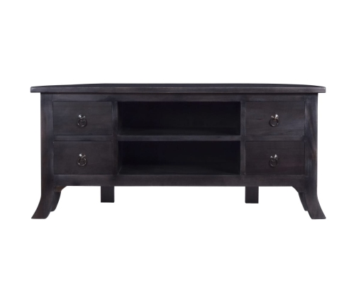 Mueble para TV madera maciza de caoba negro café 100x40x45 cm