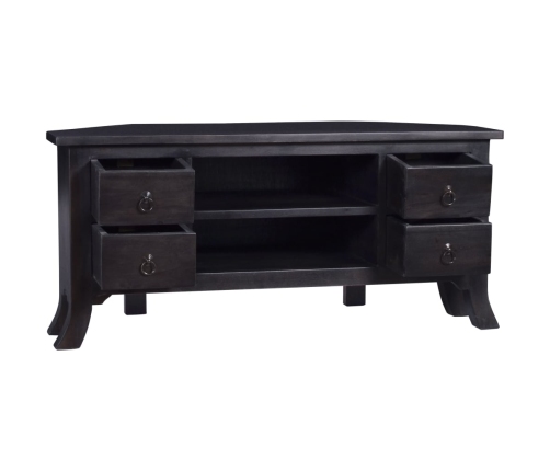 Mueble para TV madera maciza de caoba negro café 100x40x45 cm