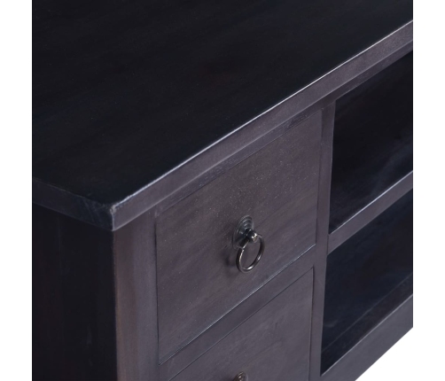 Mueble para TV madera maciza de caoba negro café 100x40x45 cm